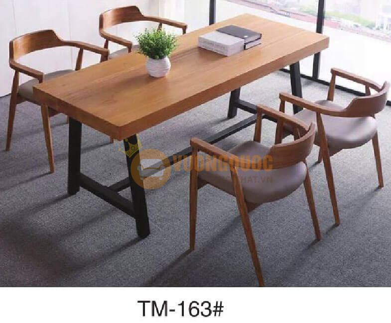 Bộ bàn ghế cafe gỗ tự nhiên HOY TM163-1